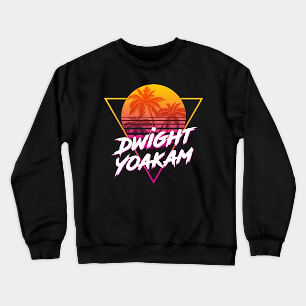 Dwight Yoakam - Proud Name Retro 80s Sunset Aesthetic Design Crewneck Sweatshirt by DorothyMayerz Base